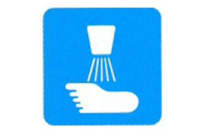 Symbol sign foot shower